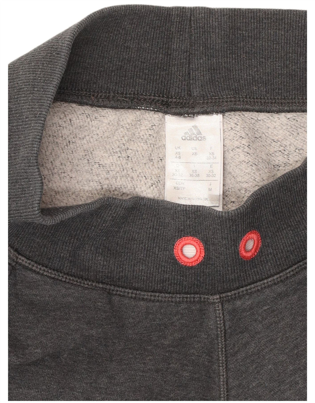 ADIDAS grafisk træningsdragt bukser til kvinder, joggere UK 4/6 XS grå bomuld