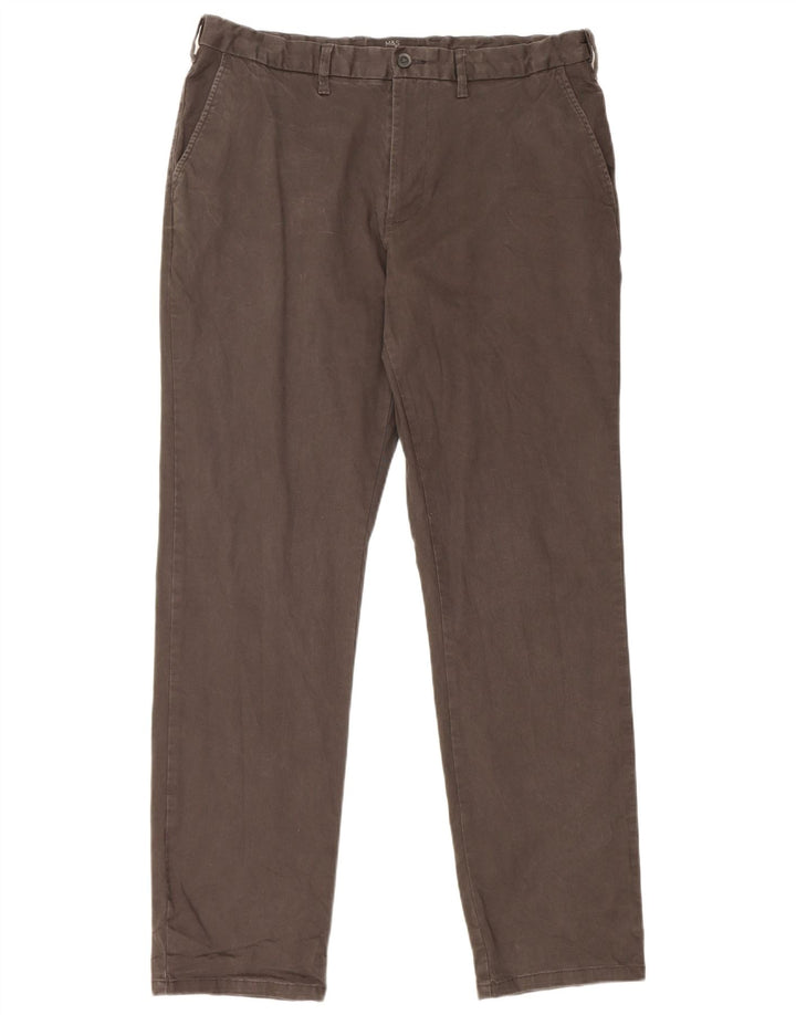 Marks & Spencer Herre Regular Fit Chinobukser W36 L33 Grå Bomuld