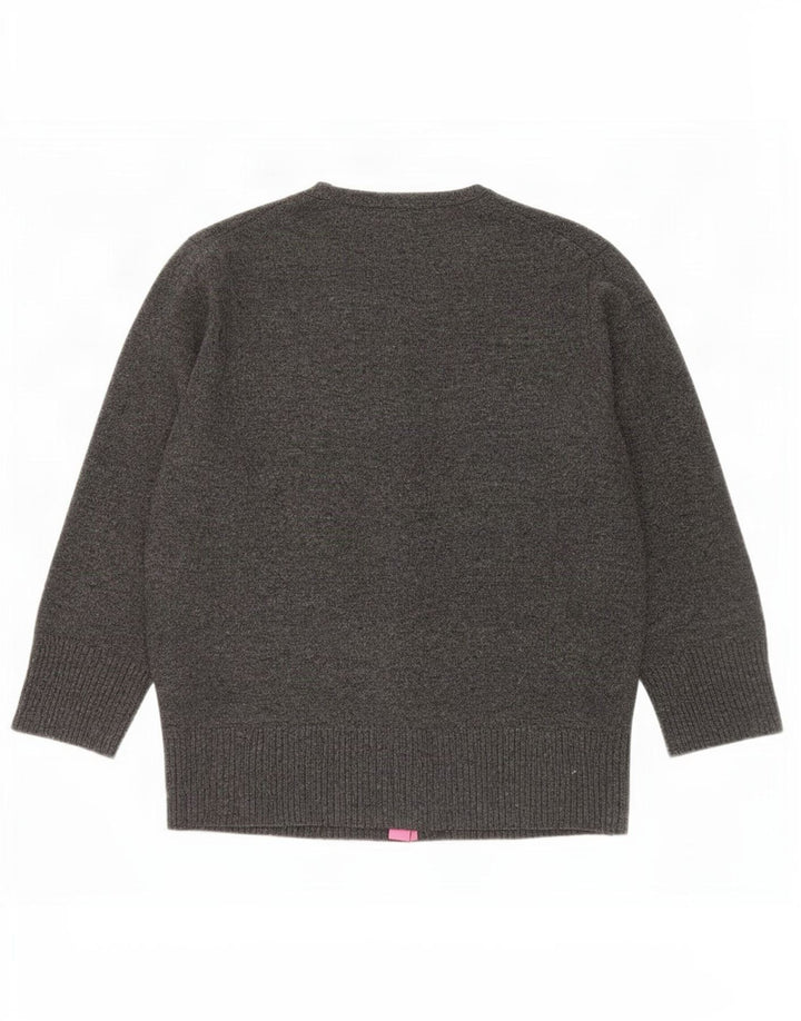 Gap Dame 3/4 ærmet cardigan sweater UK 14 Large Grey Lammeuld