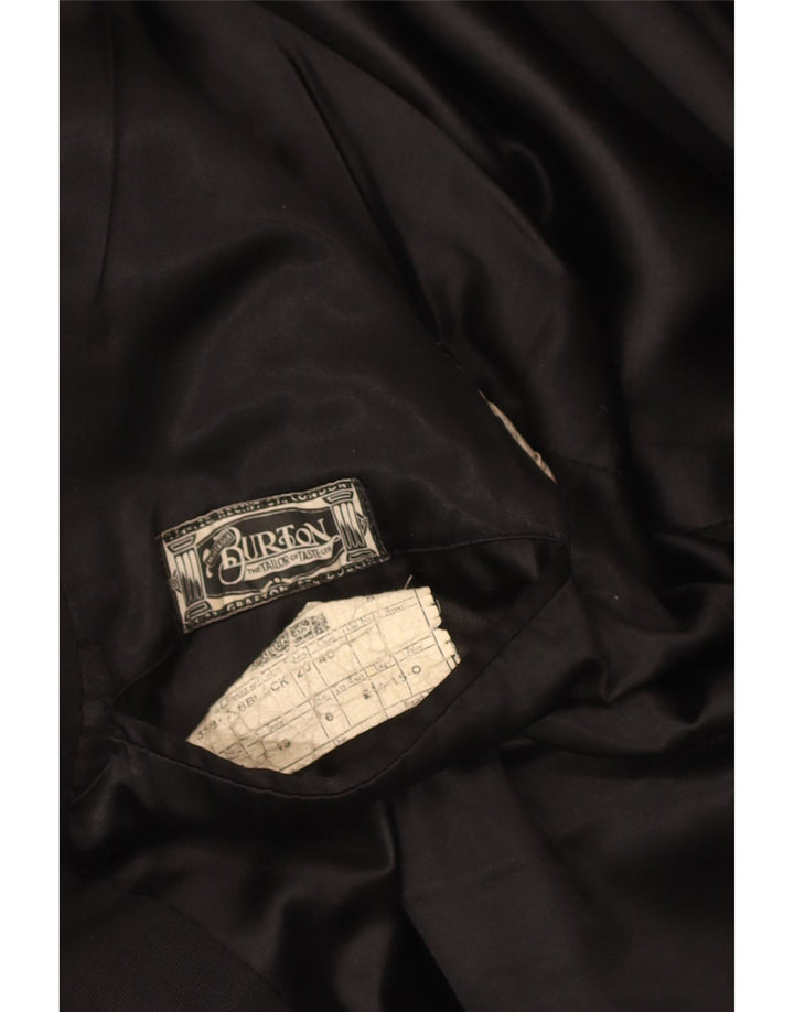 Burton Dame Dobbeltradet Oversized Blazer Jacket UK 6 XS Sort