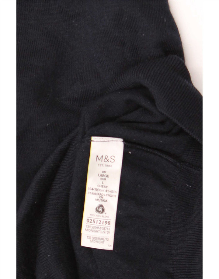 Marks & Spencer Herre rullehals sweater Stor marineblå akryl