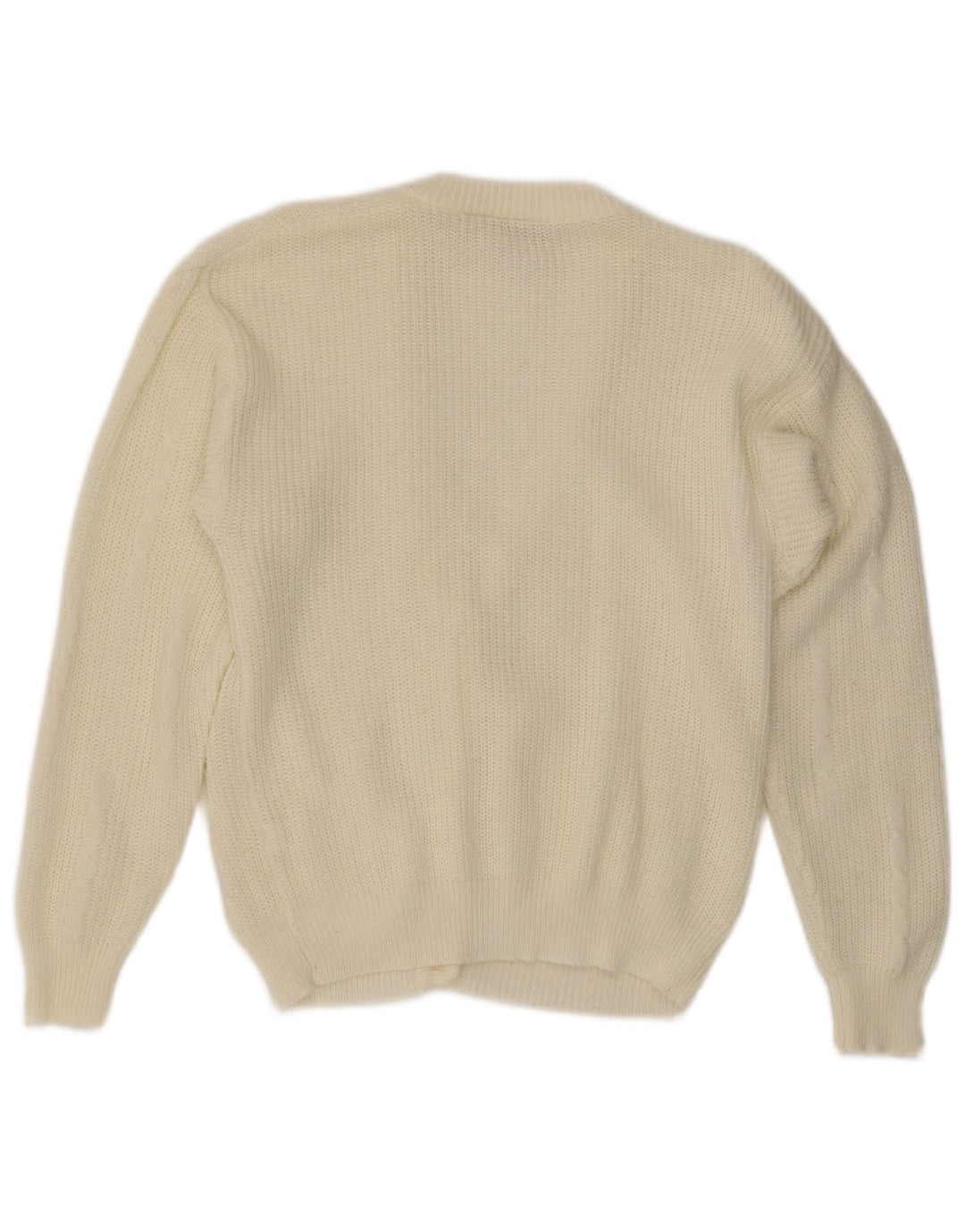 Vintage dame cardigan sweater EU 40 Medium White Polyacrylic