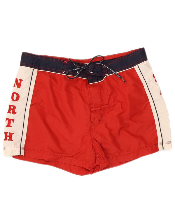 North Sails Grafiske badeshorts til mænd Small Red Colourblock Polyamid