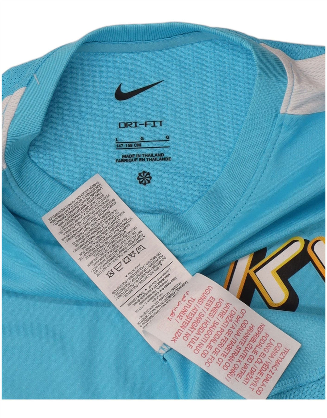 Nike drenge grafisk t-shirt top 12-13 år stor blå farveblok polyester
