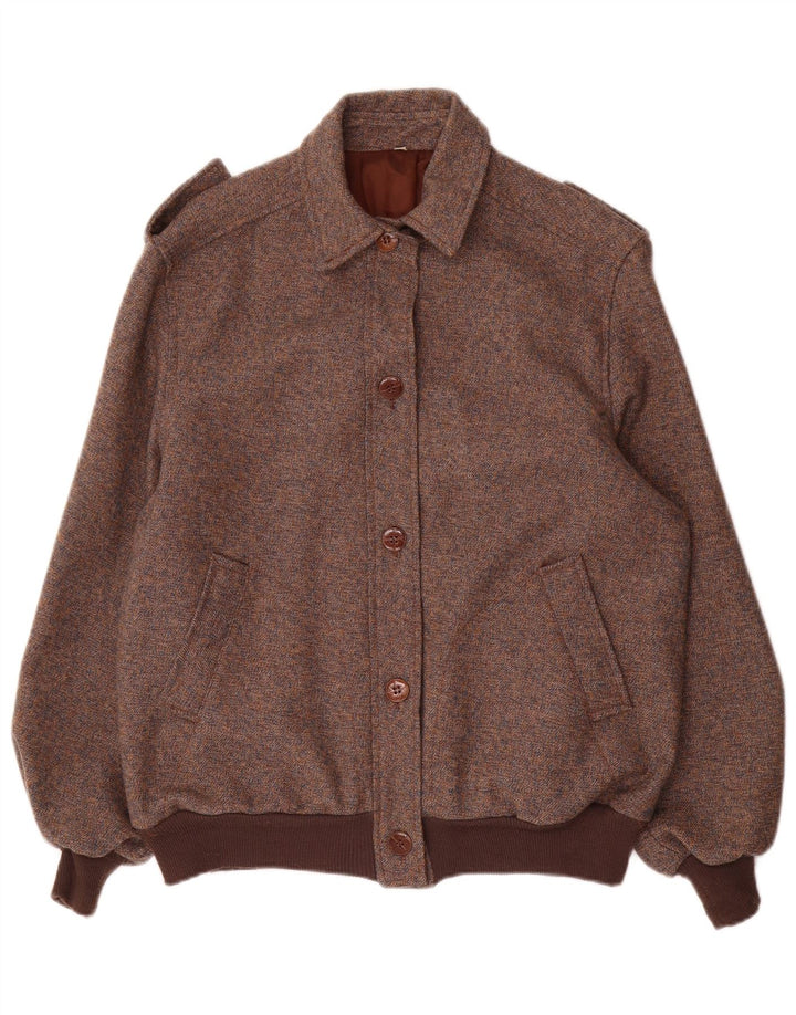 VINTAGE Military Bomber Jacket til kvinder IT 42 Medium Brun
