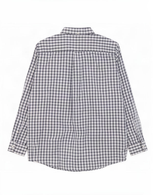 Chaps Mens Shirt XL Navy Blue Check Cotton