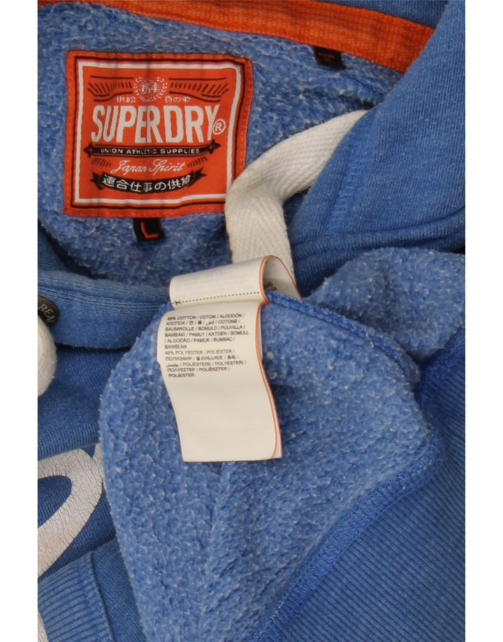 Superdry Grafisk hættetrøje til mænd, stor blå bomuld