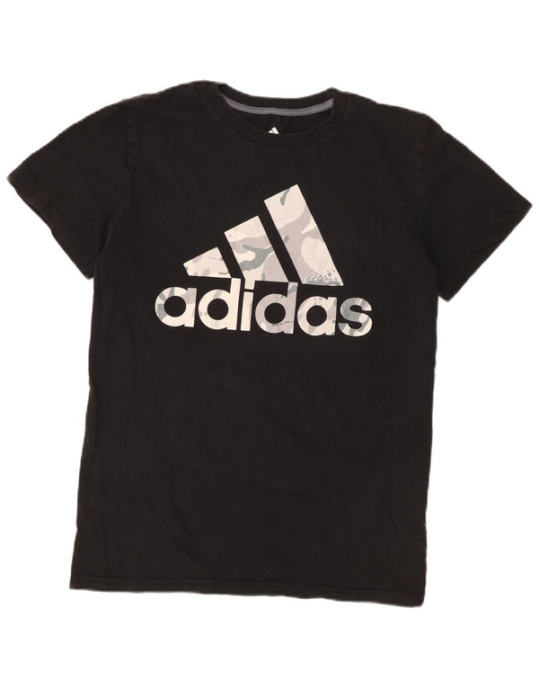 Adidas drenge grafisk t-shirt top 12-13 år stor sort bomuld