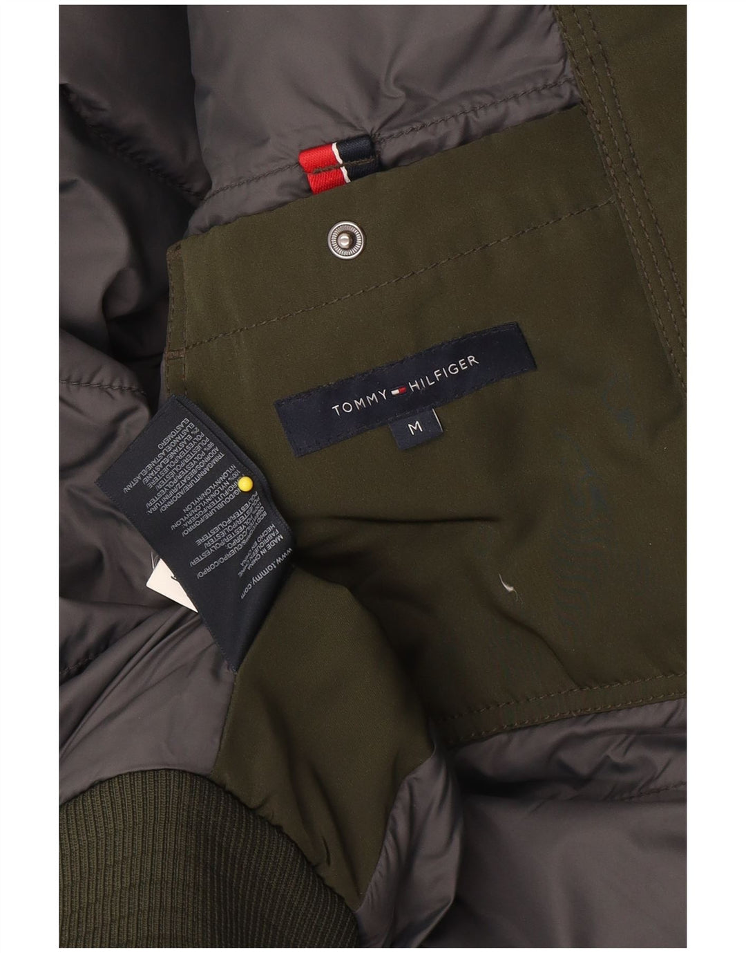 Tommy Hilfiger Herre polstret jakke UK 38 Medium Green Polyester