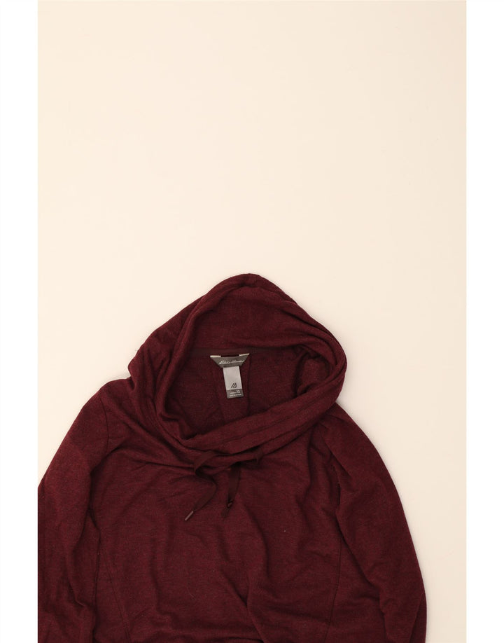 EDDIE BAUER Womens Oversized Roll Neck Sweatshirt Jumper UK 6 XS Maroon Vintage Eddie Bauer and Second-Hand Eddie Bauer from Messina Hembry 