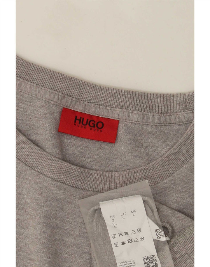 Hugo Boss Herre Grafisk Sweatshirt Jumper Stor Grå Bomuld