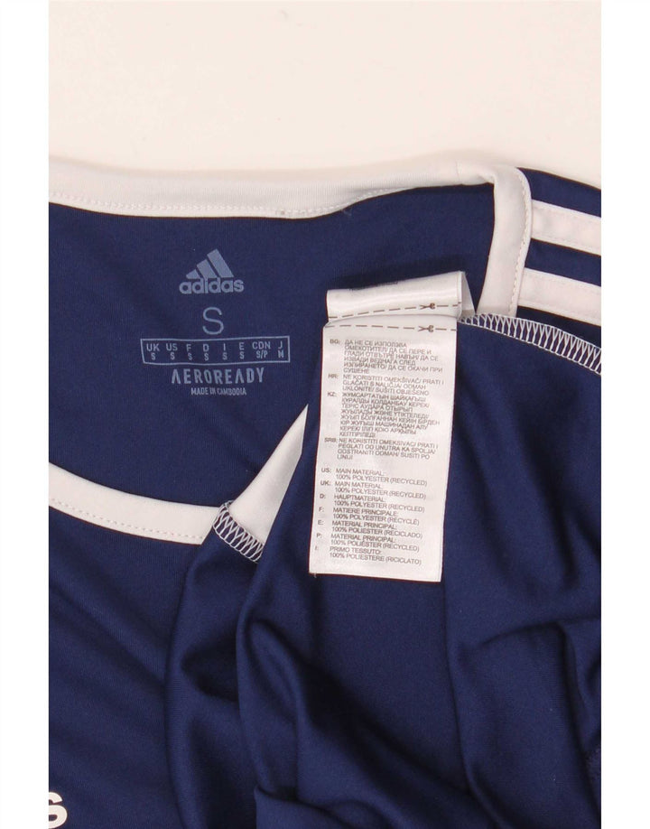 Adidas Aeroready T-Shirt Top Small Navy Blue Colourblock Polyester til mænd