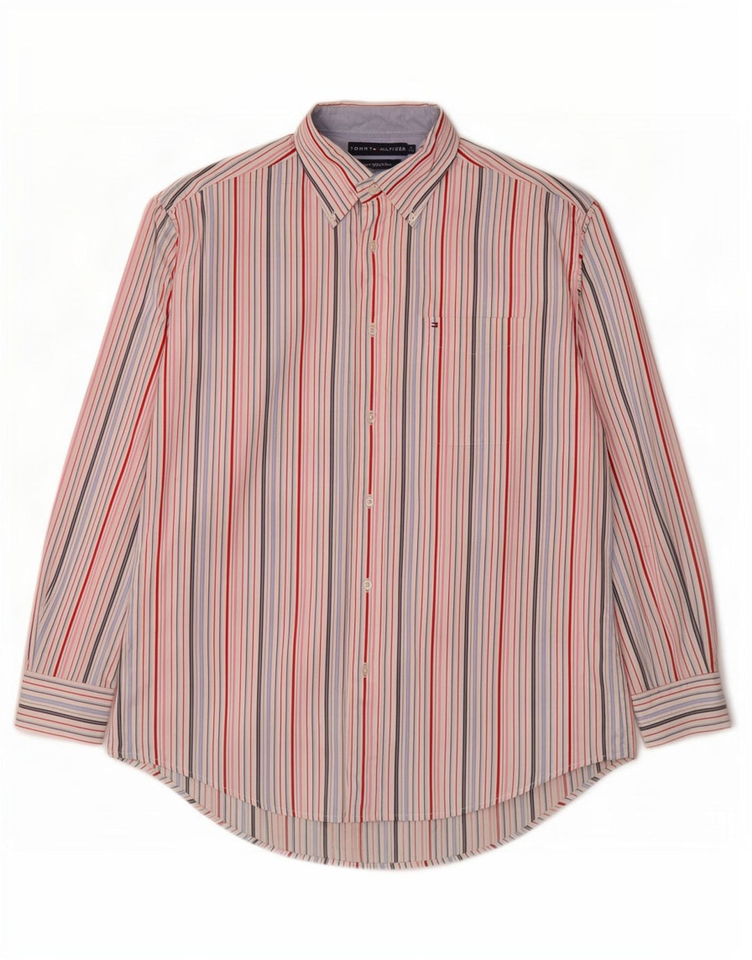 Tommy Hilfiger Herreskjorte Medium Flerfarvet Stribet Bomuld 80'erne