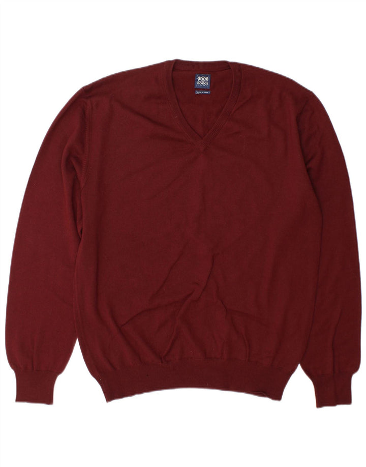 Boggi Herre V-hals sweater Stor Burgundy