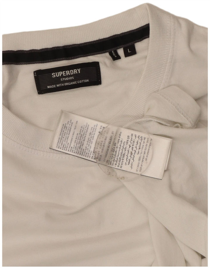 Superdry T-shirt top til mænd, stor hvid bomuld