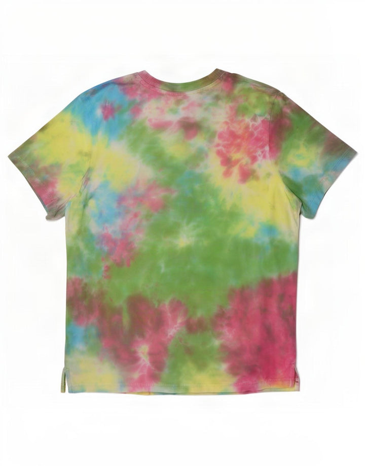 Fila Dame T-Shirt Top UK 12 Medium Multicolored Tie Dye