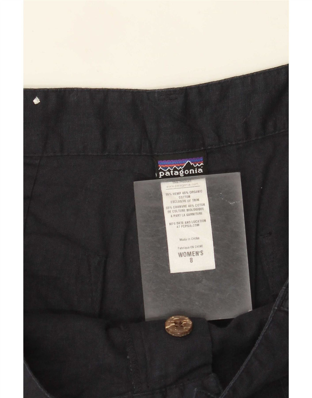 Patagonia Dame Chino Shorts US 8 Medium W30 Navy Blue Bomuld
