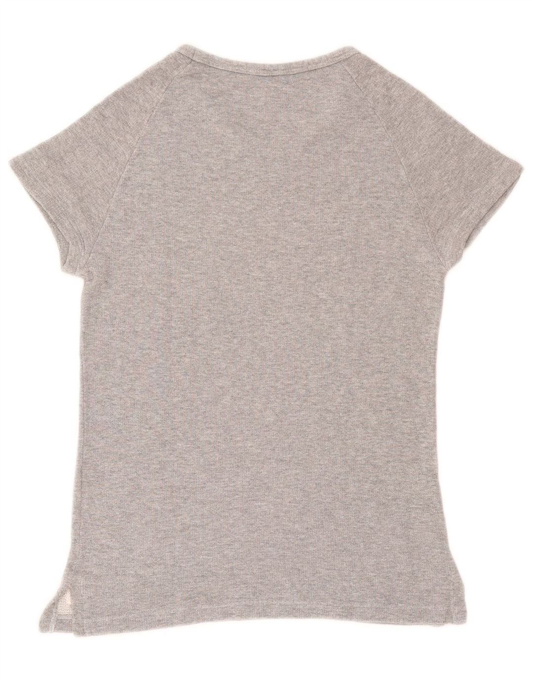 Fred Perry Dame T-Shirt Top UK 10 Lille Grå Bomuld