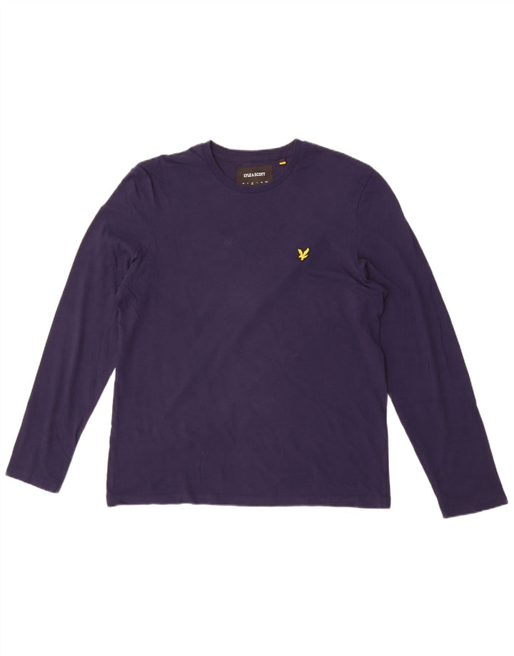 Lyle & Scott Herre Top Langærmet Medium Navyblå Bomuld