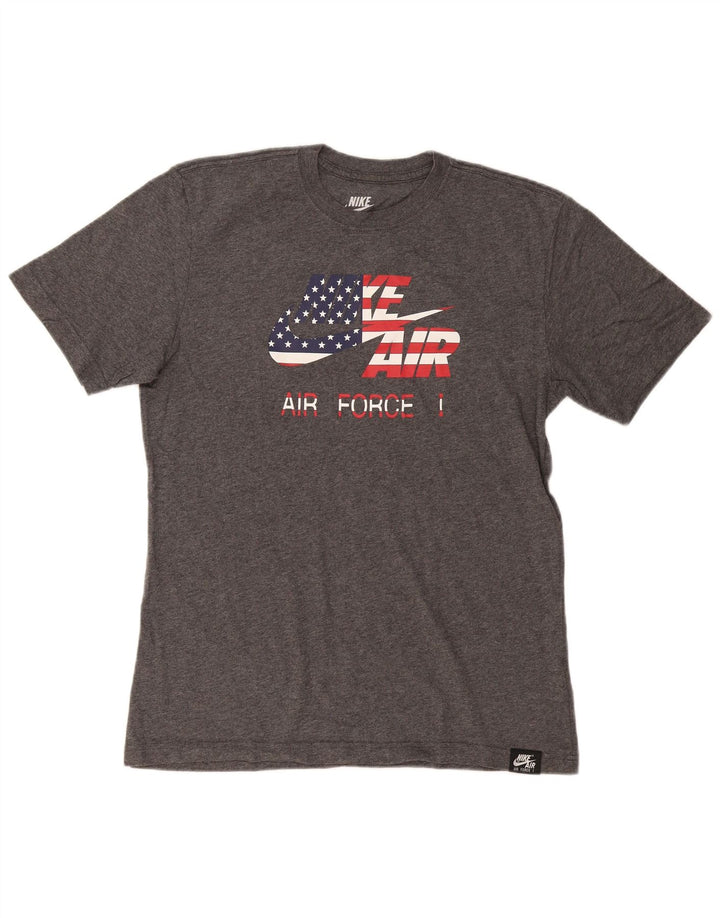 NIKE Mens USA Regular Fit Graphic T-Shirt Top Medium Grey Flecked Cotton