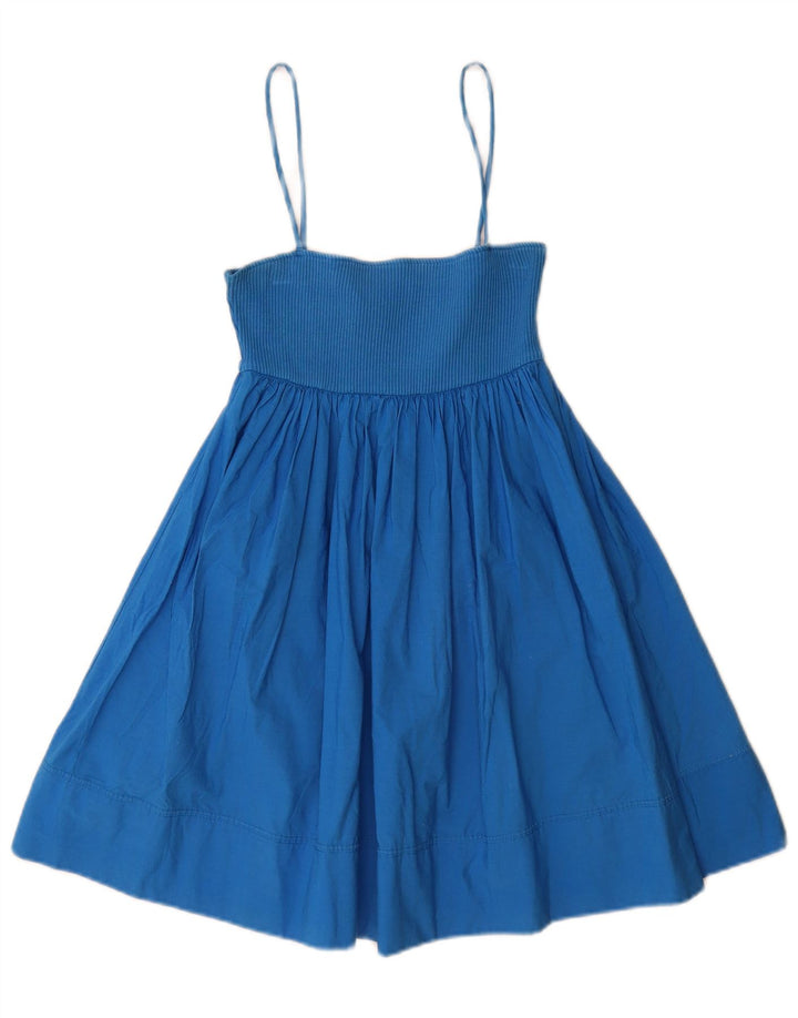 Zara Dame Sundress UK 8 Small Blue Cotton