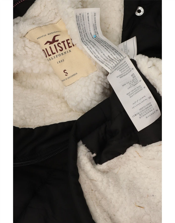 Hollister Polstret hættejakke til kvinder UK 10 Small Black