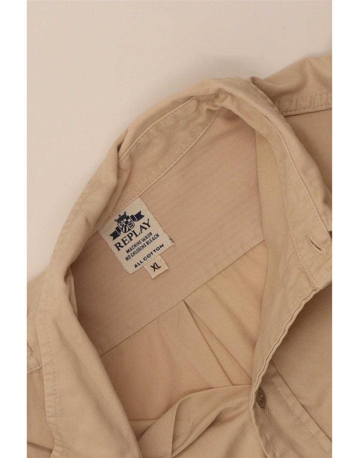 Replay Herreskjorte XL Beige Bomuld