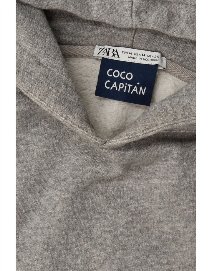 ZARA Womens Oversized Hoodie Jumper UK 14 Medium Grey Vintage Zara and Second-Hand Zara from Messina Hembry 