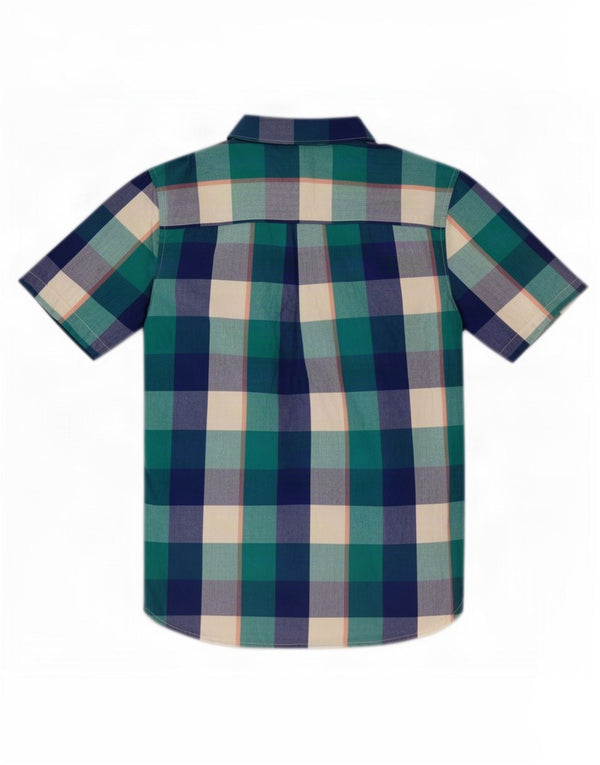 Lyle & Scott drenge kortærmet skjorte 10-11 år Blue Gingham Cotton