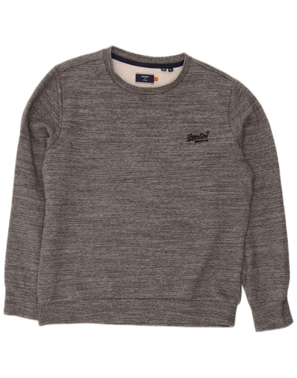 Superdry Sweatshirt Jumper til mænd XL Grå Flecked Bomuld