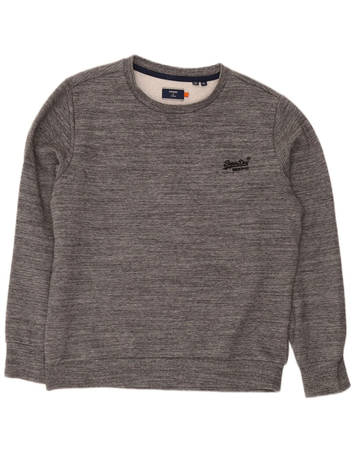 Superdry Sweatshirt Jumper til mænd XL Grå Flecked Bomuld