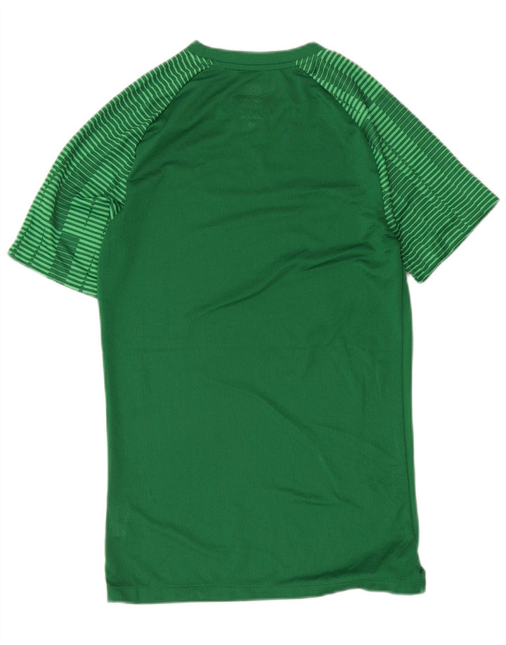 Nike Herre Dri Fit Slim T-Shirt Top Lille Grøn Stribet Polyester