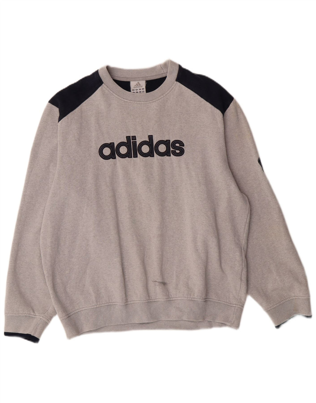 Adidas grafisk sweatshirt til mænd, stor grå farveblok