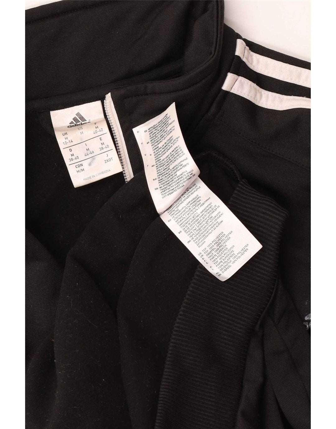 Adidas træningsdragt topjakke til kvinder UK 12/14 Medium Black Polyester
