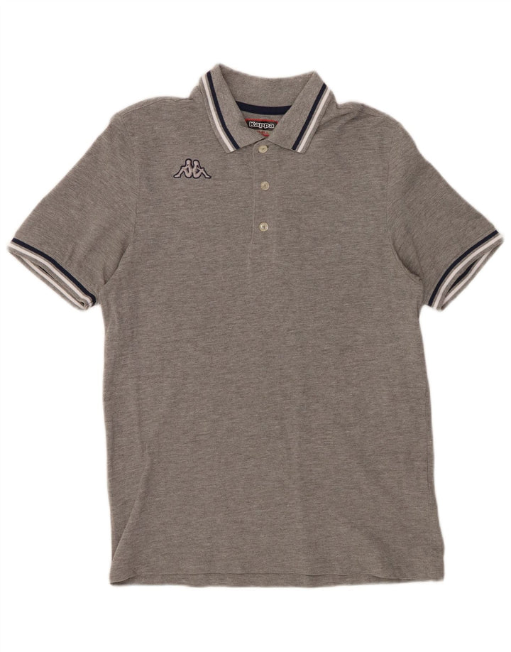 KAPPA herre poloshirt lille grå stribet bomuld