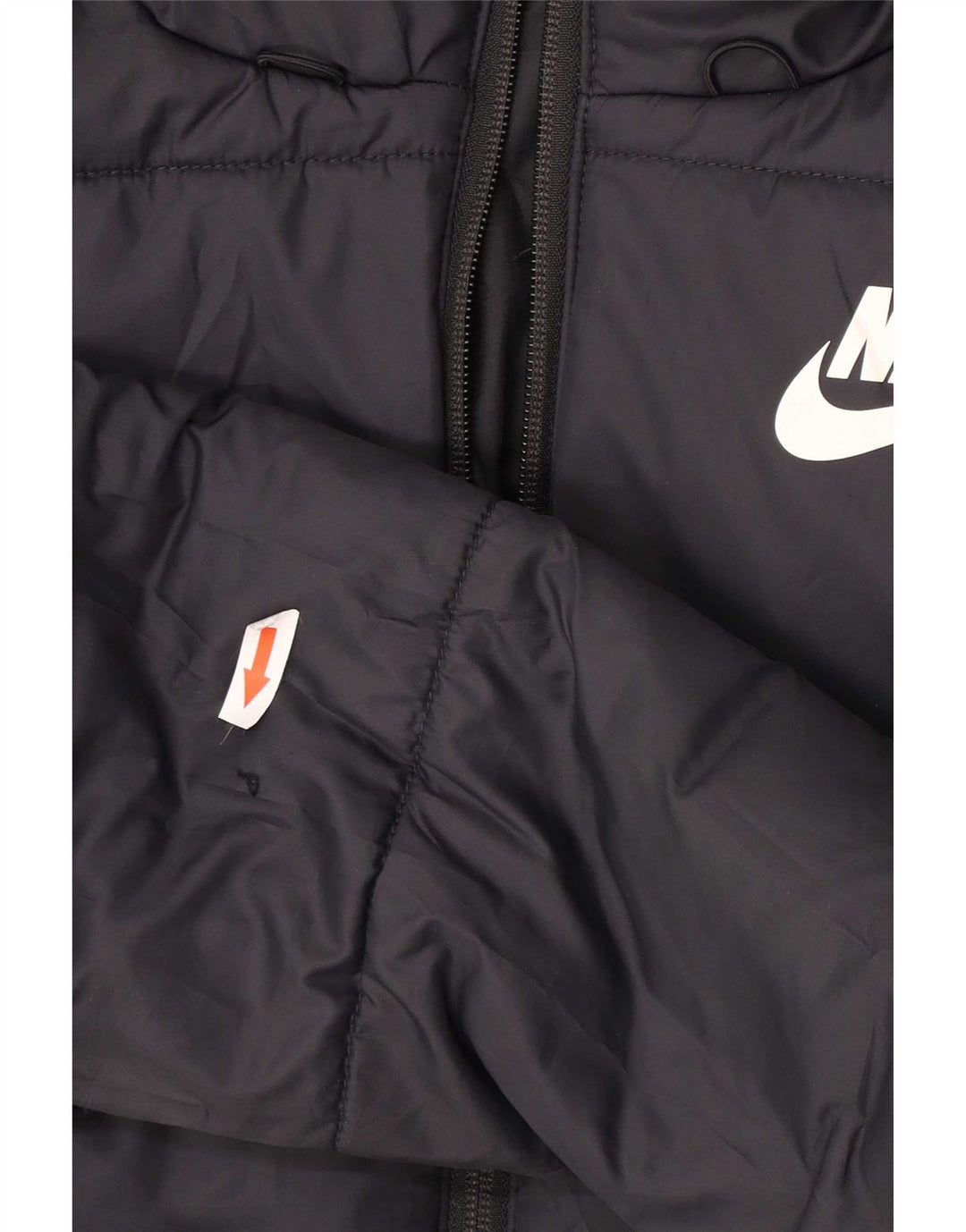 Nike grafisk polstret hættejakke til kvinder UK 10 Lille sort polyester