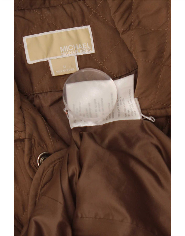 Michael Kors Quiltet jakke til kvinder UK 14 Medium Brun Polyester