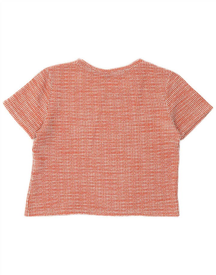 ZARA Womens Crop T-Shirt Top UK 12 Medium Red Geometric