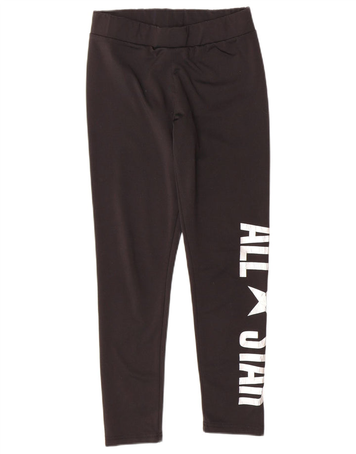 CONVERSE Girls Graphic Leggings 12-13 Years Large  Black Polyester