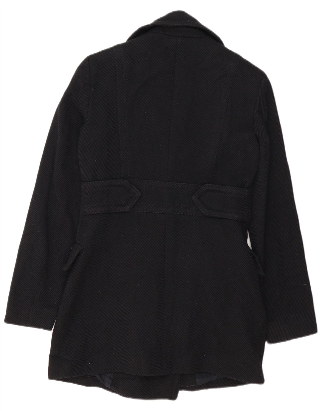 Massimo Dutti Dame Dobbeltradet Blazer Jakke EU 36 XS Sort Polyamid