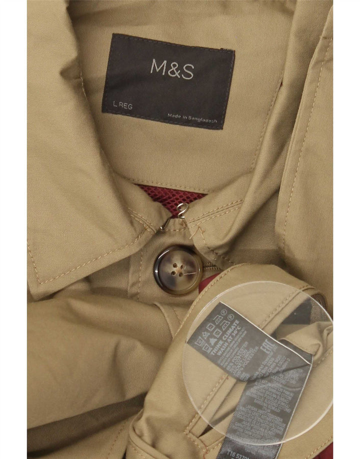 Marks & Spencer Herre Overfrakke UK 40 Large Khaki Polyester