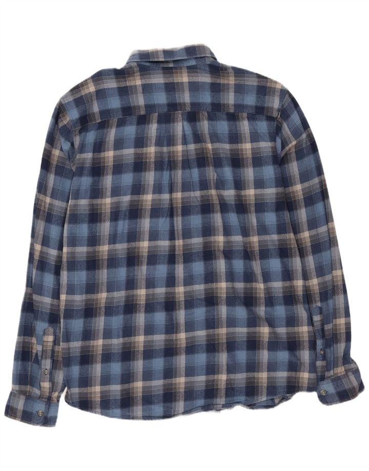 EDDIE BAUER Herre Classic Fit Flanelskjorte Stor blå ternet bomuld