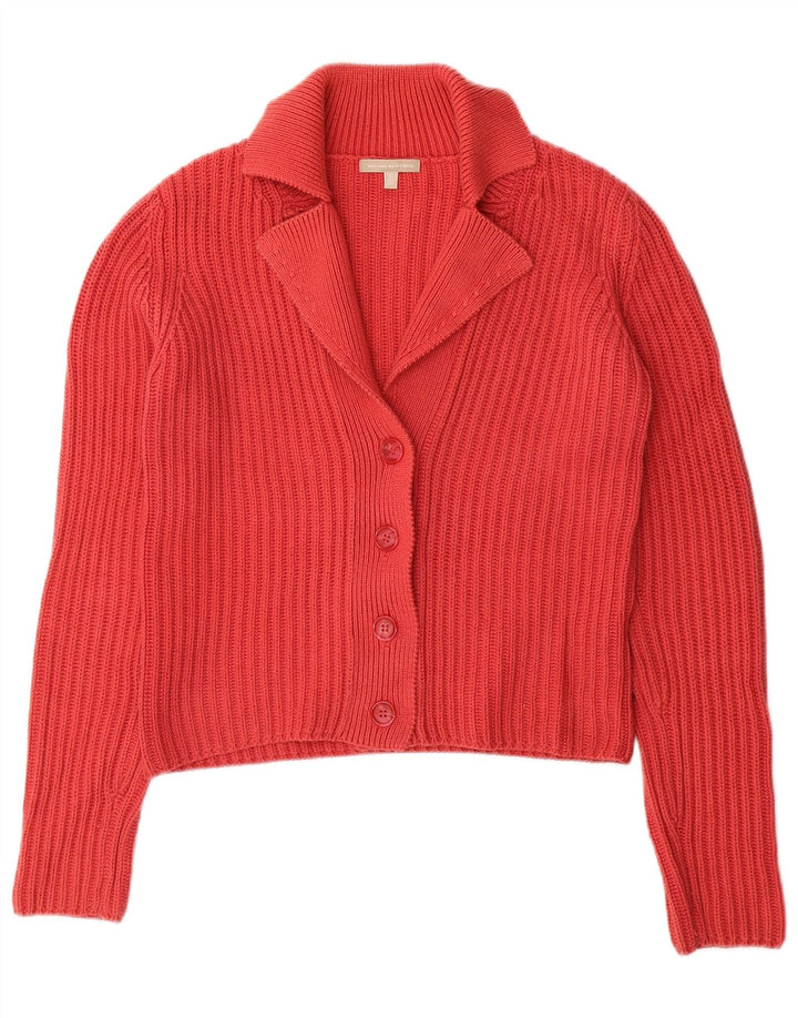 Massimo Dutti Dame Cardigan Sweater UK 10 Lille Rød Bomuld