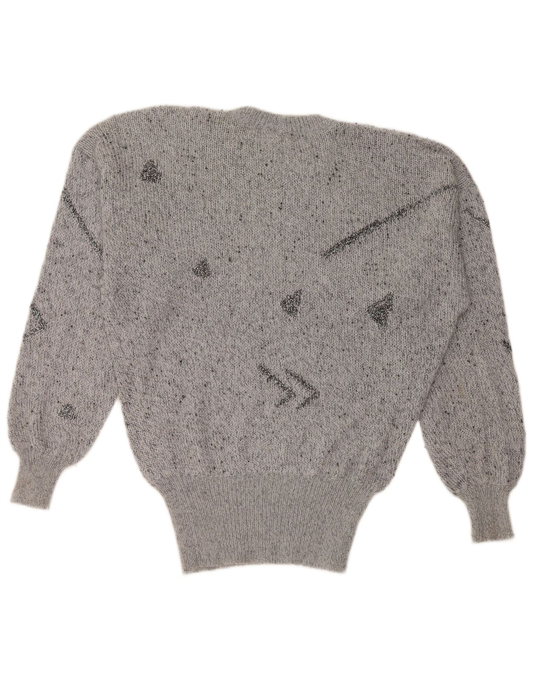 KRIZIA MAGLIA Dame sweater med rund hals DK 18 XL Grå Flecked Angora