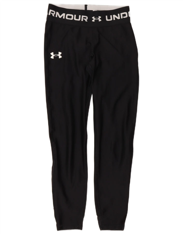 Under Armour Dame Capri Grafiske Leggings UK 4 XS Sort Polyester