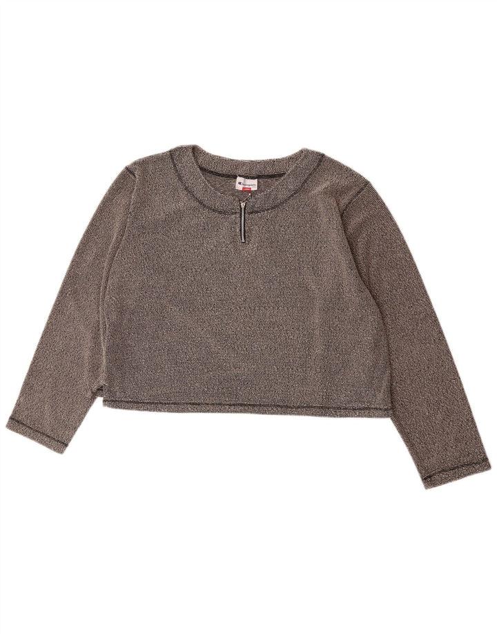 Champion Womens Crop Top Langærmet UK 16 Large Grey Flecked Polyester