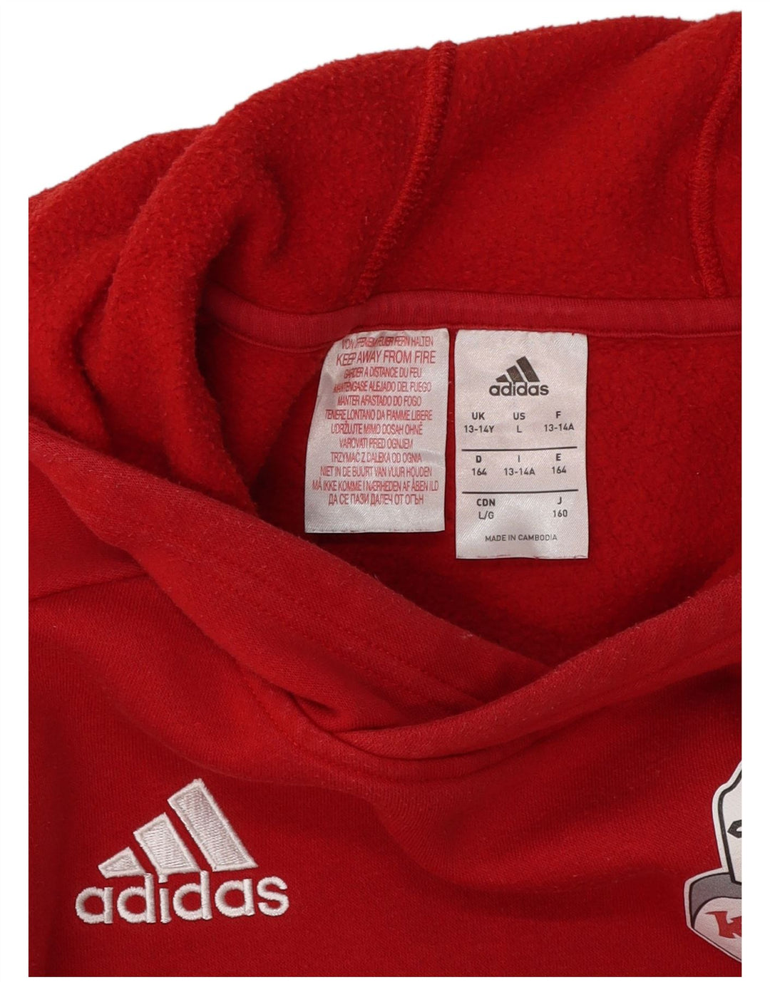 ADIDAS Boys Legnano Basket Knights Hoodie Jumper 13-14 år Rød