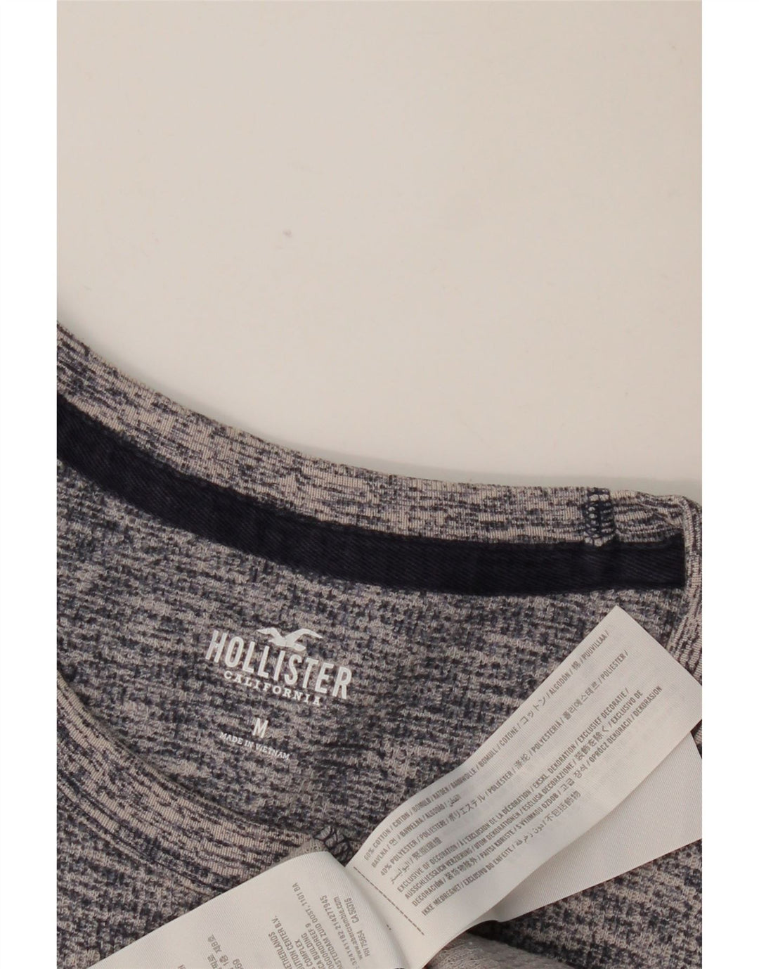 HOLLISTER Herre Top Langærmet Medium Navy Blue Flecked Bomuld