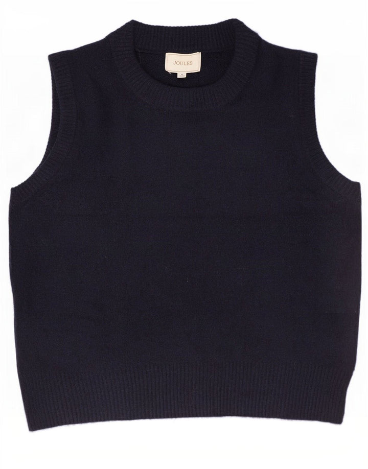 Joules Dame Crop Vest Tank Top UK 14 Medium Navy Blue Polyester