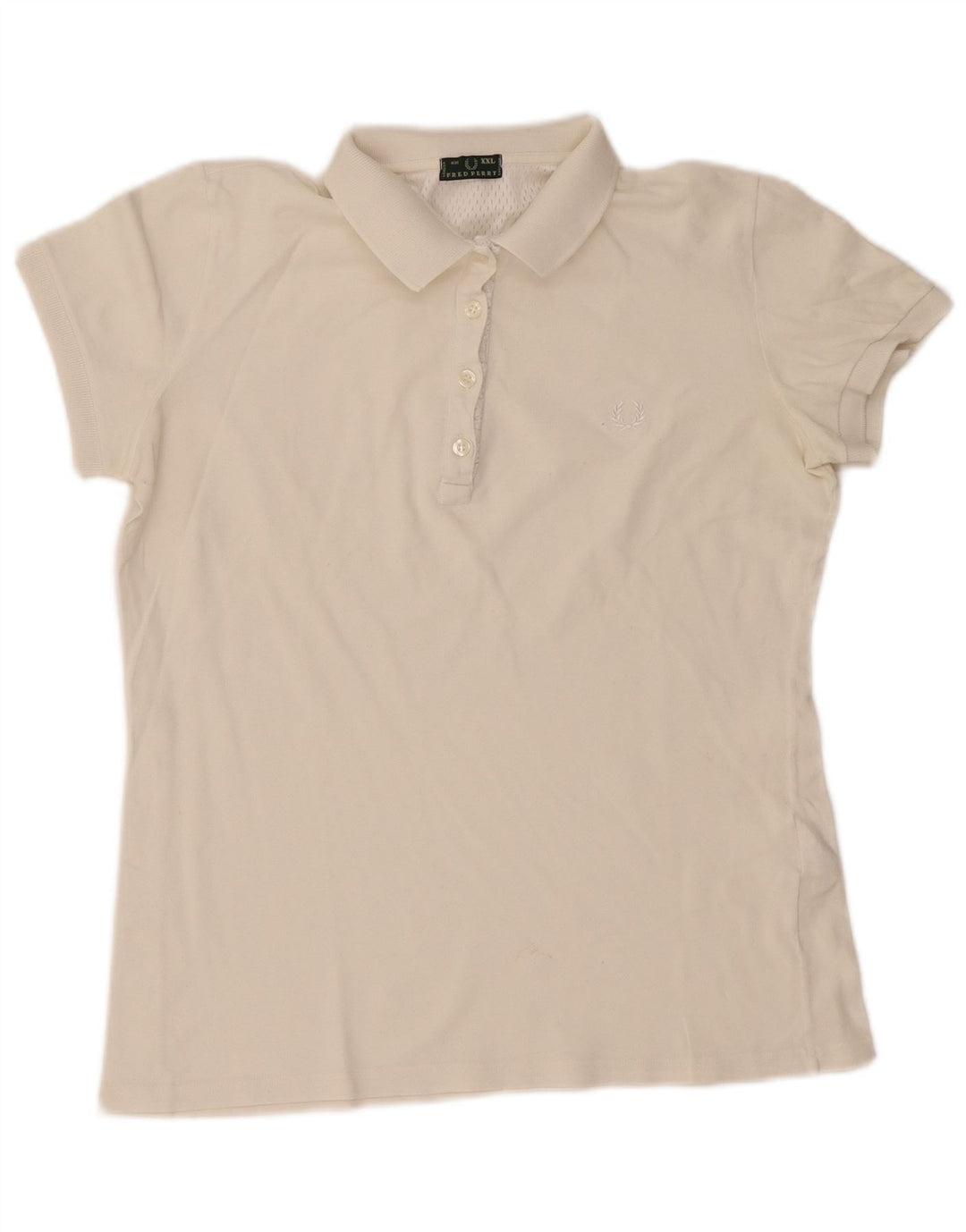 Fred Perry Dame Polo Shirt UK 20 2XL Hvid Bomuld